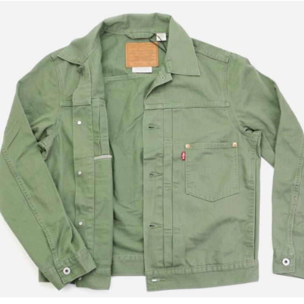 Levi's Premium Type 1 Denim Trucker Jacket Men's Size M Cotton Green